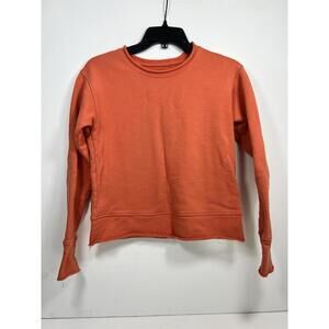Frank And Eileen Boyfriend Crew Neck Lab526TF Sweatshirt Orange XS Raw Hem Tee